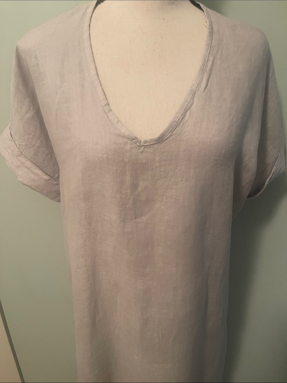 Francesca Bettini Linen V-Neck Midi Dress - Picture 3 of 9